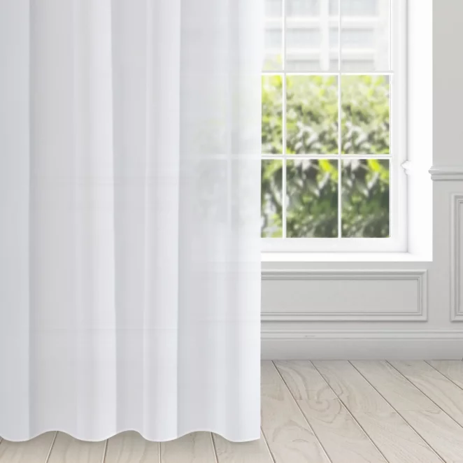 Firana biała z gładkiej etaminy 140x250 cm przelotka - ESIM
