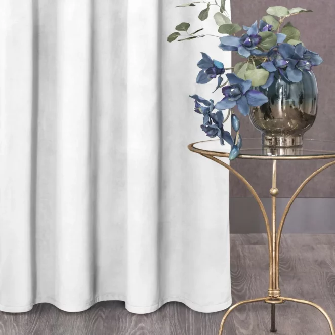 Zasłona welwetowa biała 140x250 cm przelotka - ROSA - Design 91