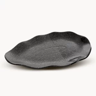 Patera ceramiczna dekoracyjna stalowa 31x20x4 cm  MANDI
