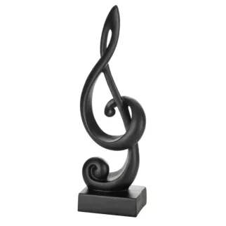 Figurka czarna  w kształcie nuty 13x9x36 cm SONIK