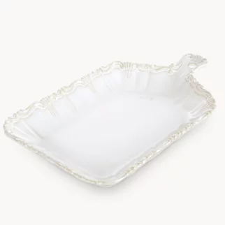 Patera ceramiczna kremowa dekoracyjna 32x20x4 cm ARLETA - kolekcja FOREST SUMMER