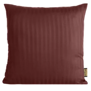 Poszewka na poduszkę 40x40 cm z satyny bawełnianej burgundowa w delikatne prążki VERA