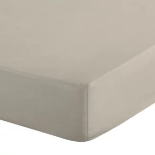 Prześcieradło z gumką 100x200 cm z bawełny kolor beżowy 105 g/m2 BASIC