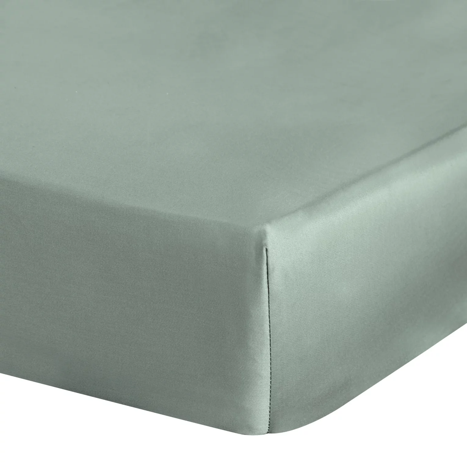 Prześcieradło gładkie z gumką 180x200 cm z satyny bawełnianej kolor szałwiowy 125 g/m2 NOVA 3
