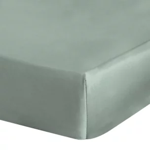 Prześcieradło gładkie z gumką 180x200 cm z satyny bawełnianej kolor szałwiowy 125 g/m2 NOVA 3