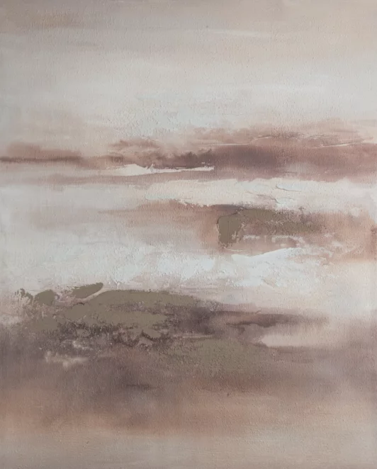 Obraz abstarkcja beżowo, kremowy ręcznie malowany na płótnie 80x100 cm