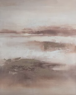 Obraz abstarkcja beżowo, kremowy ręcznie malowany na płótnie 80x100 cm