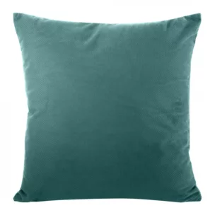 Poszewka na poduszkę 45x45 cm welwetowa turkusowa z drobnym strukturalnym wzorem MILO