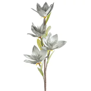 Kwiat sztuczny popielaty z plastycznej pianki foamiran 50 cm