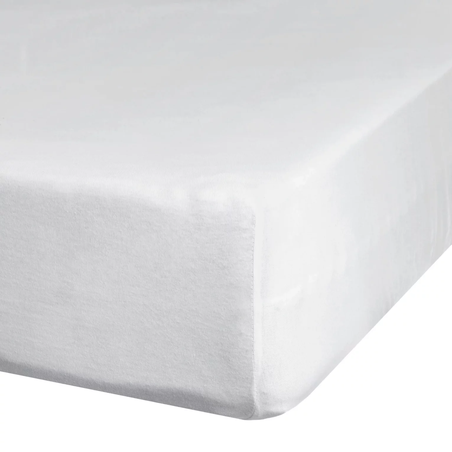 Prześcieradło jersey z gumką 140x200 cm z bawełny kolor biały 140 g/m2
