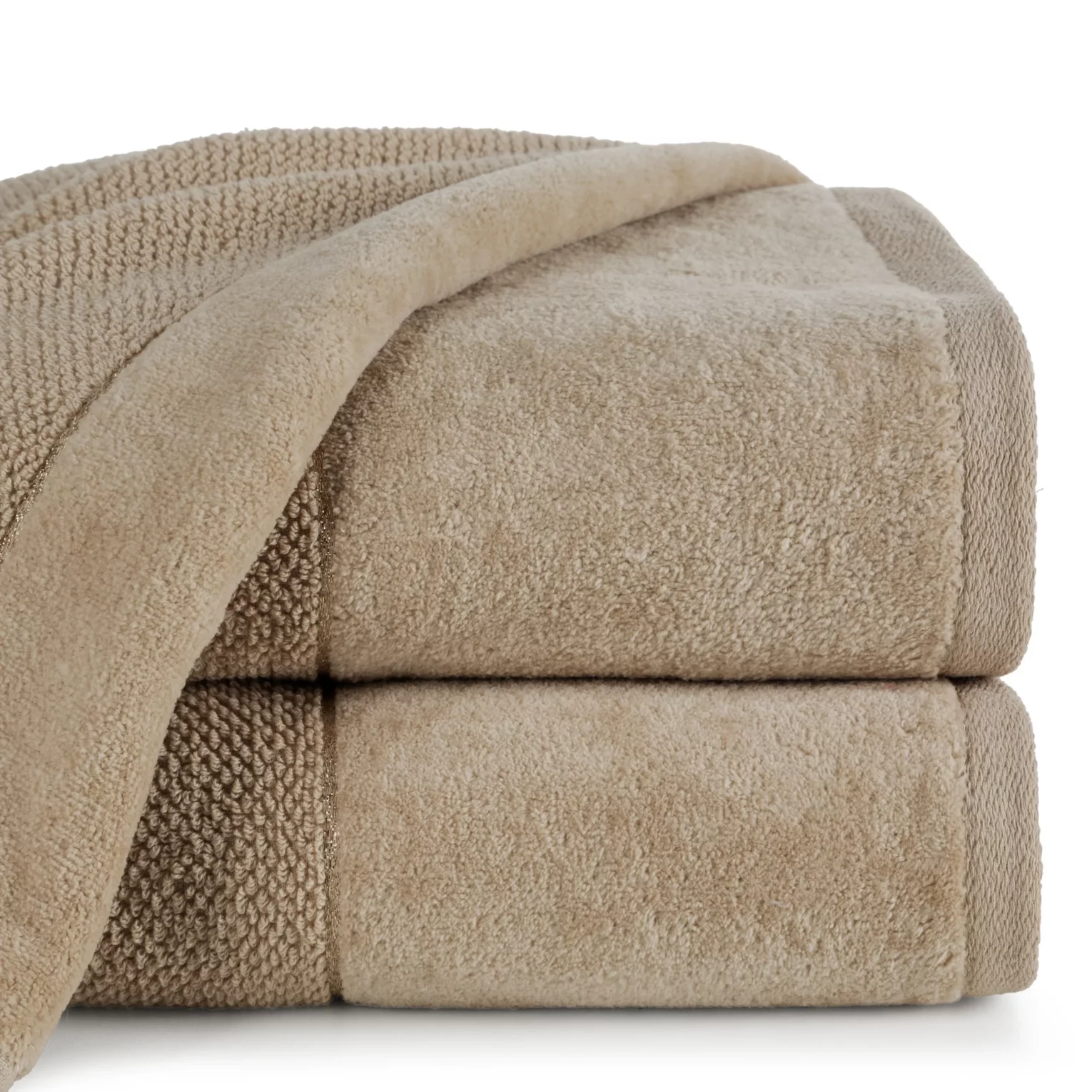 Ręcznik do rąk 30x50 cm bawełniany kolor beżowy z welwetową bordiurą 550 g/m2 ARIA