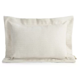 Poszewka na poduszkę  40x60 cm z szenilowej tkaniny kremowa w drobne prążki Eva Minge Elegante