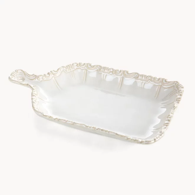 Patera ceramiczna kremowa dekoracyjna 26x14x3 cm ARLETA - kolekcja FOREST SUMMER
