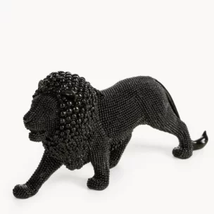 Figurka czarna w kształcie Lwa o drobnym strukturalnym wzorze 23x6x12 cm ELDO 3