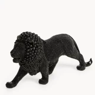 Figurka czarna w kształcie Lwa o drobnym strukturalnym wzorze 23x6x12 cm ELDO 3