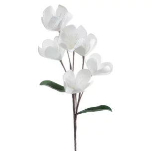 Kwiat sztuczny biały z plastycznej pianki foamiran 70 cm