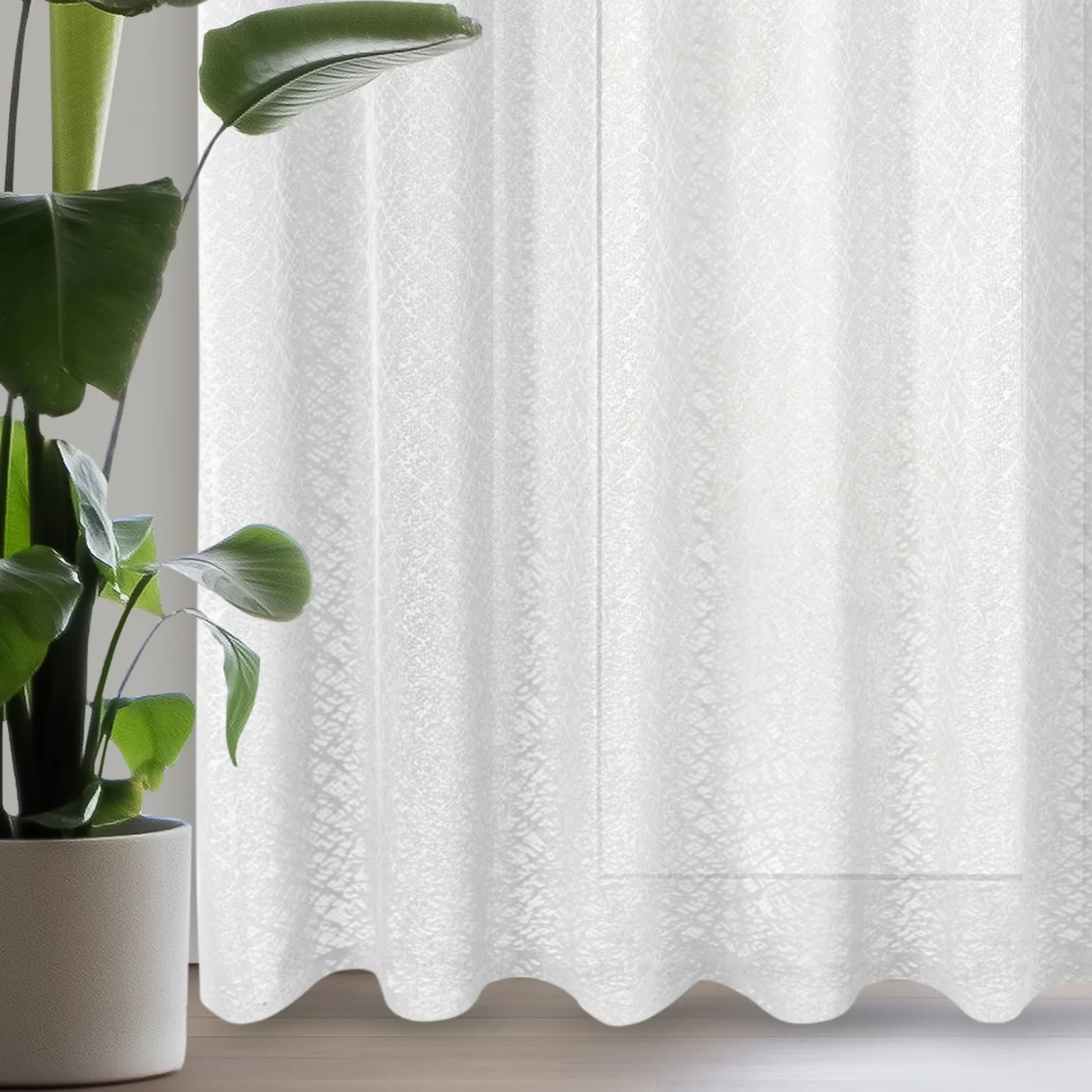 Firana biała z siateczki 300x250 cm przelotka - MIRIEL