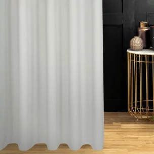 Zasłona szyta na taśmie 5 cm srebrna z eleganckiej błyszczącej tkaniny