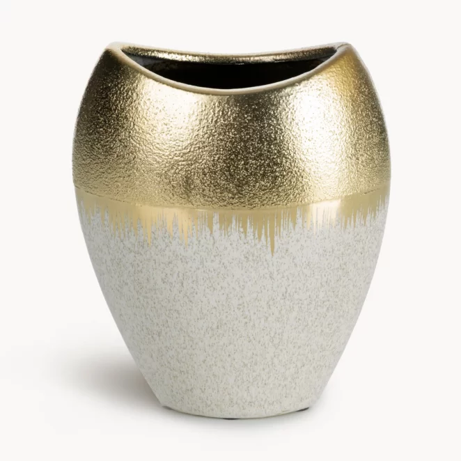 Wazon ceramiczny MAX 1 łączący fakturę granitu z lśniącą powierzchnią