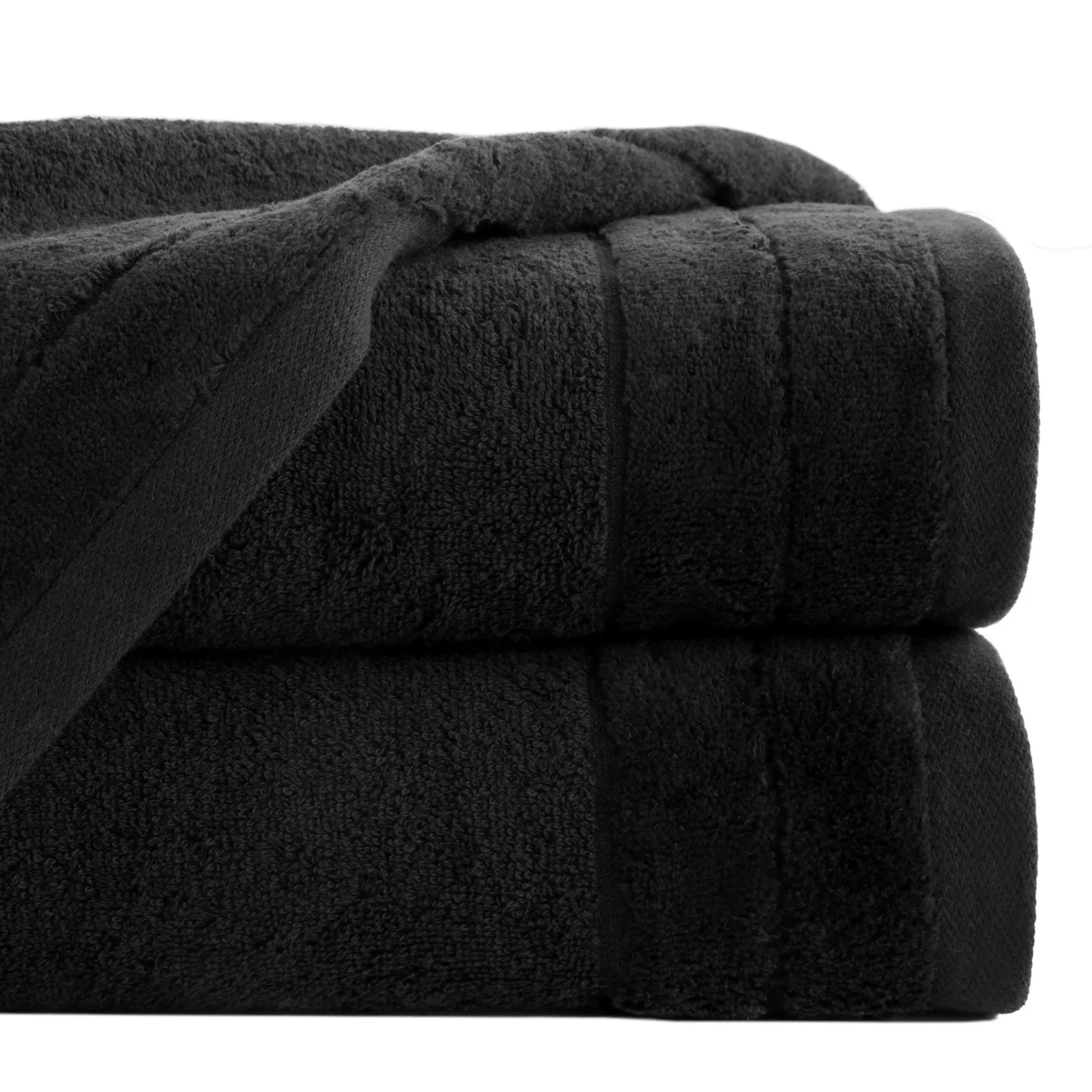 Ręcznik do rąk 30x50 cm bawełniany kolor czarny z welwetową bordiurą 500 g/m2 DAMLA