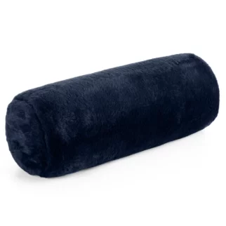 Poduszka wałek 15x45 cm granatowa z miękkiej futrzanej tkaniny  NINA