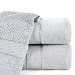 Ręcznik kąpielowy 50x90 cm bawełniany kolor srebrny z welwetową bordiurą 500 g/m2 JESSI