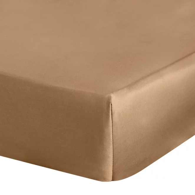 Prześcieradło gładkie z gumką 100x200 cm z satyny bawełnianej kolor ceglasty 125 g/m2 NOVA 3