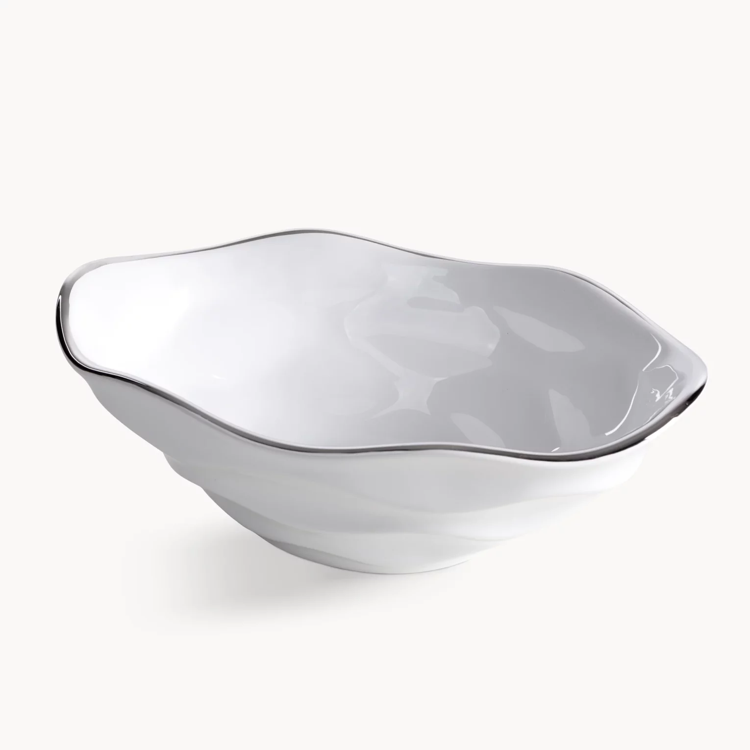 Misa dekoracyjna biało, srebrna 25x16x8 cm BONI