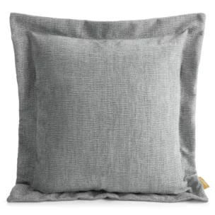 Poszewka na poduszkę  55x55 cm z szenilowej tkaniny srebrna o widocznym ozdobnym splocie Eva Minge Elegante