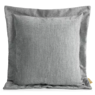 Poszewka na poduszkę  55x55 cm z szenilowej tkaniny srebrna o widocznym ozdobnym splocie Eva Minge Elegante