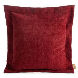 Poszewka na poduszkę  55x55 cm z szenilowej tkaniny bordowa o widocznym ozdobnym splocie Eva Minge Elegante