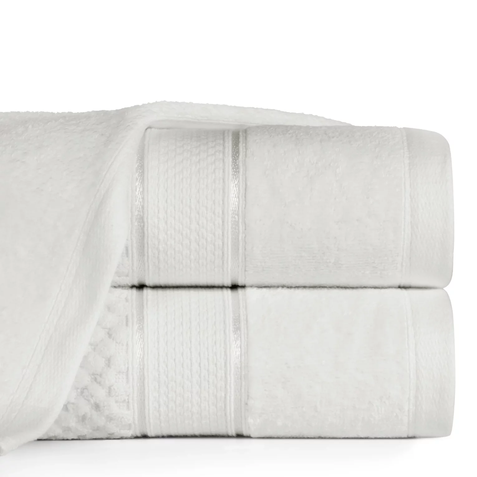 Ręcznik do rąk 30x50 cm bawełniany kolor biały z welwetową bordiurą 500 g/m2 JESSI