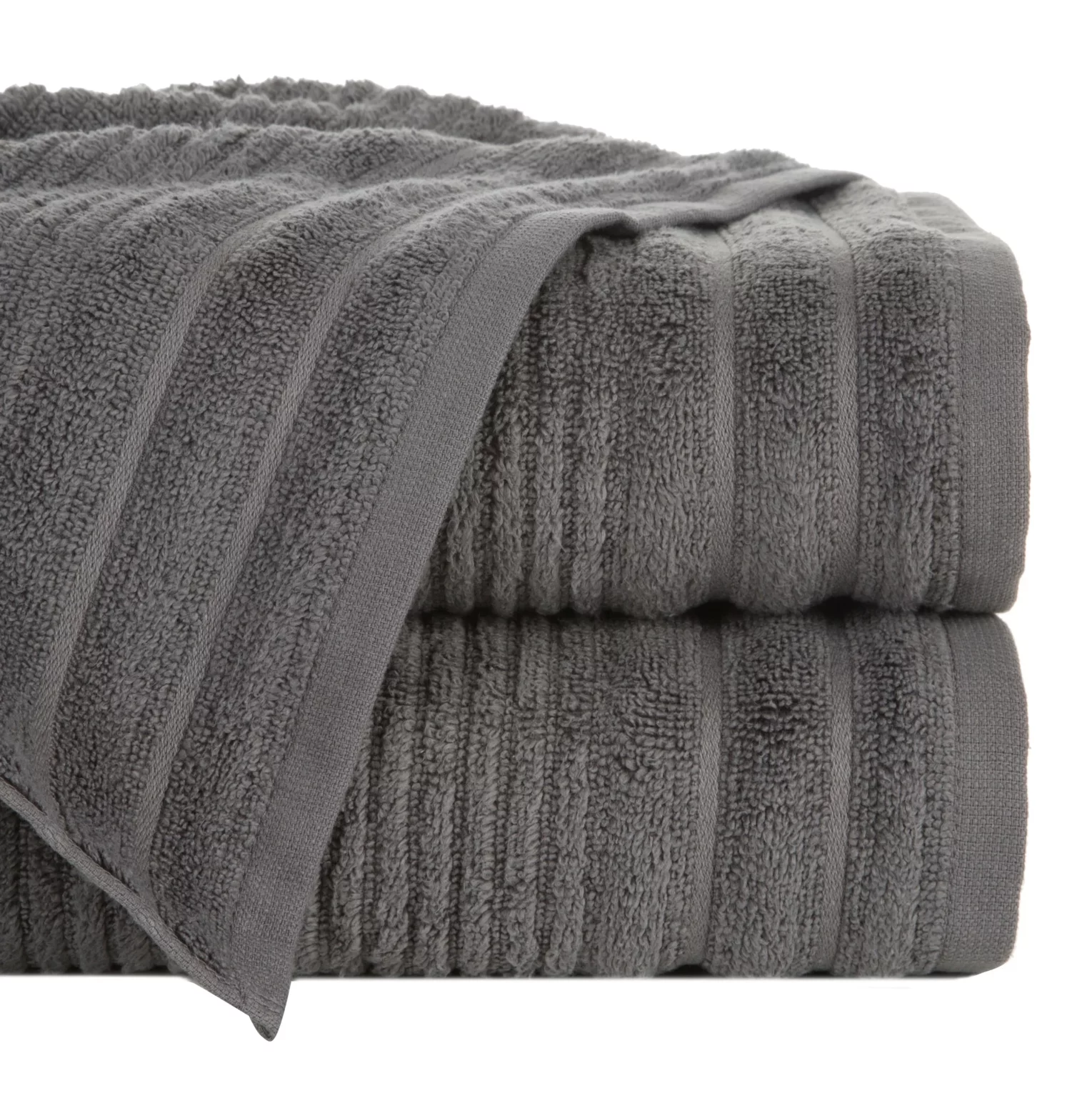 Ręcznik do rąk 30x50 cm bawełniany kolor stalowy w prążki 400 g/m2 SAMMY