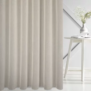Firana szyta na taśmie 5 cm naturalno srebrna z eleganckiej siatki w stylu glamour z połyskliwą nicią, wykończona obciążnikiem Italissima Eva Minge