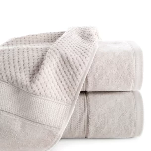 Ręcznik do rąk 30x50 cm bawełniany kolor beżowy z welwetową bordiurą 500 g/m2 JESSI