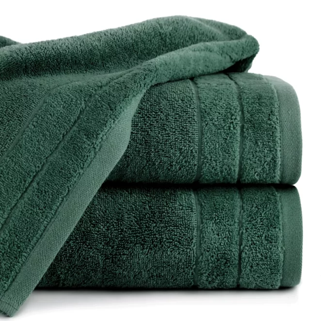Ręcznik do rąk 30x50 cm bawełniany kolor butelkowozielony z welwetową bordiurą 500 g/m2 DAMLA