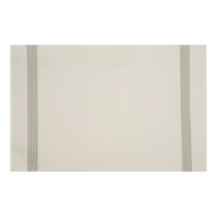 Podkładka na stół kremowa 30x45 cm RUBY zdobiona pasami pleciona