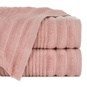 Ręcznik do rąk 30x50 cm bawełniany kolor pudrowy w prążki 400 g/m2 SAMMY