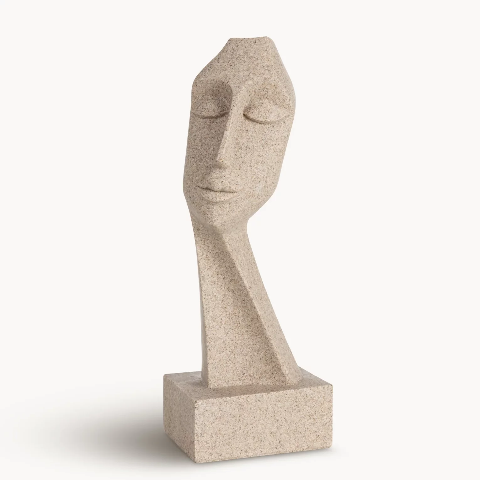 Figurka beżowa inspirowana nowoczesną rzeźbą 11x9x27 cm