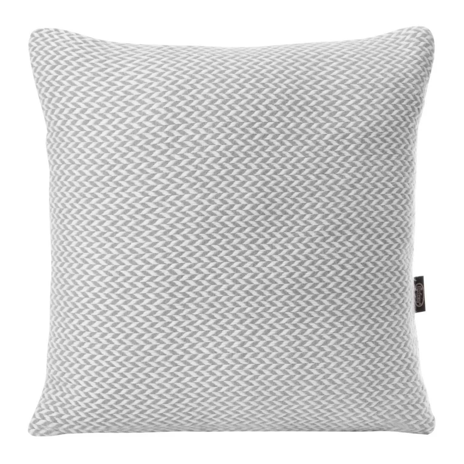 Poszewka na poduszkę 45x45 cm stalowo, biała z drobnym wzorem jodełki AKRYL 5