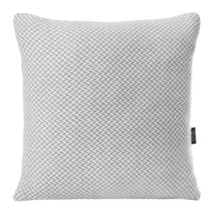 Poszewka na poduszkę 45x45 cm stalowo, biała z drobnym wzorem jodełki AKRYL 5