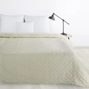 Narzuta kremowa 220x240 cm z geometrycznym wzorem wykonana techniką hot press ALARA 6 Design 91