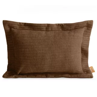 Poszewka na poduszkę  40x60 cm z szenilowej tkaniny jasnobrązowa o widocznym ozdobnym splocie Eva Minge Elegante