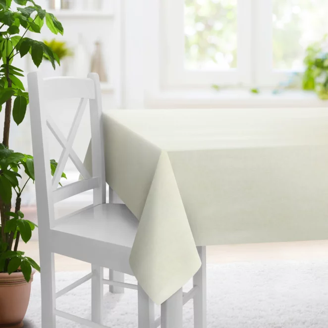 Obrus na wymiar CANDY kremowy z tkaniny z strukturalnym spolotem