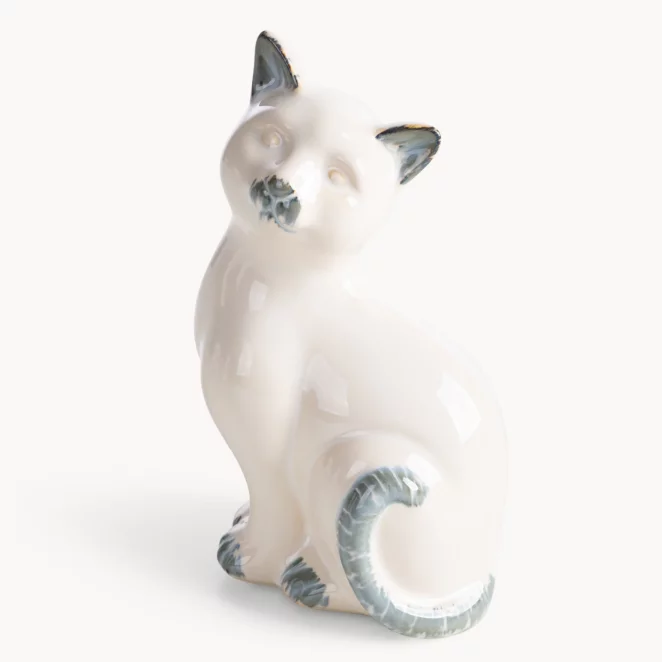 Figurka dekoracyjna kot kremowa 11x9x19 cm AVANI