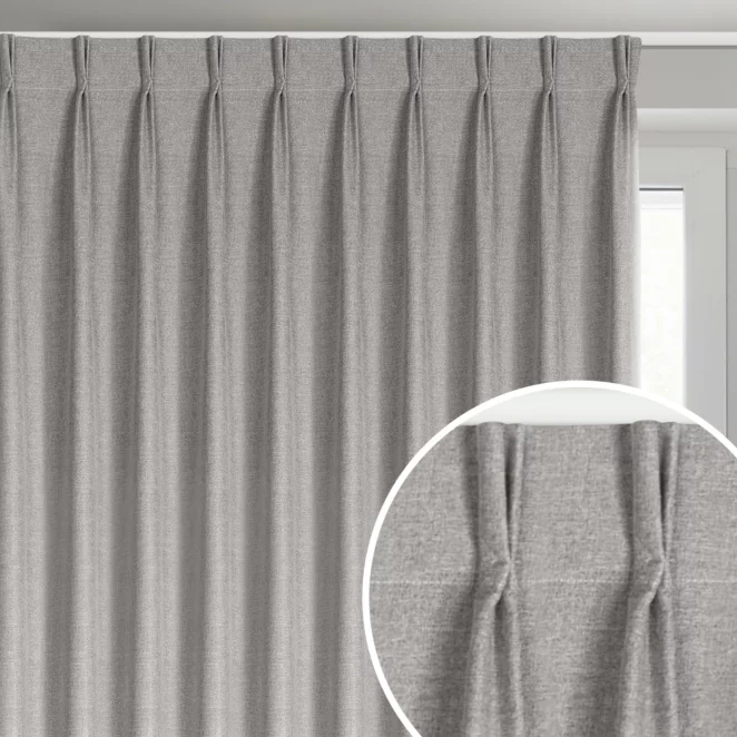 Zasłona ciemnobeżowa z 100% zaciemniającej tkaniny typu blackout 125x270 cm (wymiar podany na gotowo) system flex - NELISA