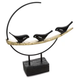 Figurka czarna designerska w minimalistycznym stylu średnica 36x36 cm SEMA