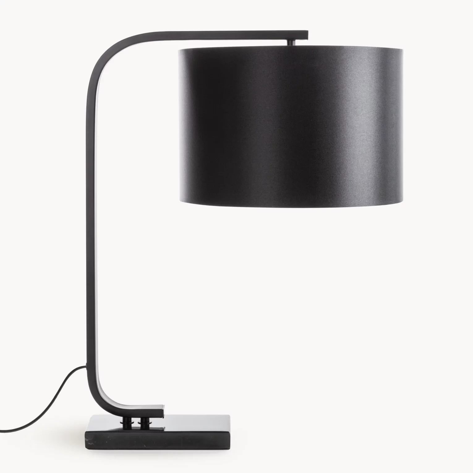 Lampa stołowa  czarna minimalistyczna na metalowej podstawie 31x20x56 cm  LINA kolekcja VULCANO