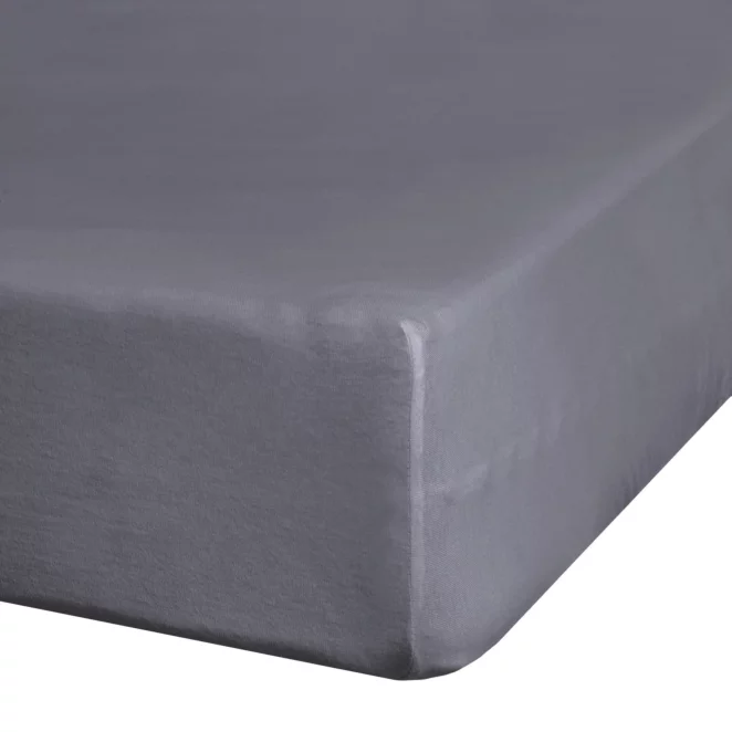 Prześcieradło jersey z gumką 90x200 cm z bawełny kolor ciemnostalowy 140 g/m2