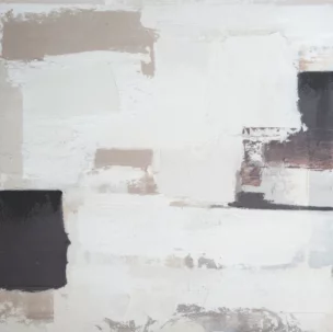 Obraz ręcznie malowany na płótnie, kremowo, beżowy   80x80 cm